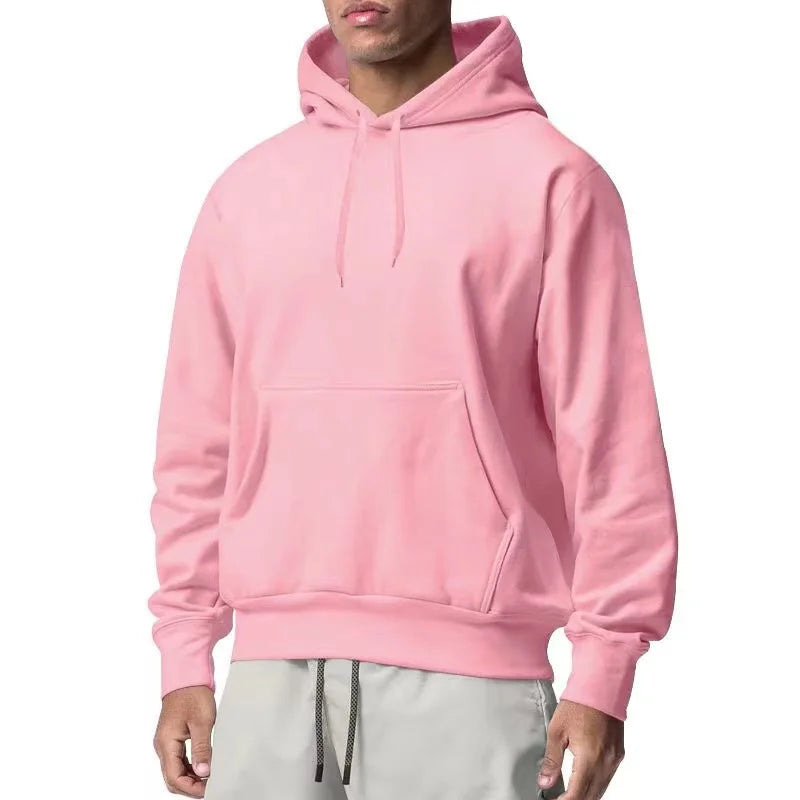 2026 men's and women's new hooded sweatshirt men's solid color sweatshirt women's and men's long sleeved inserted pocket pullove - ATFH