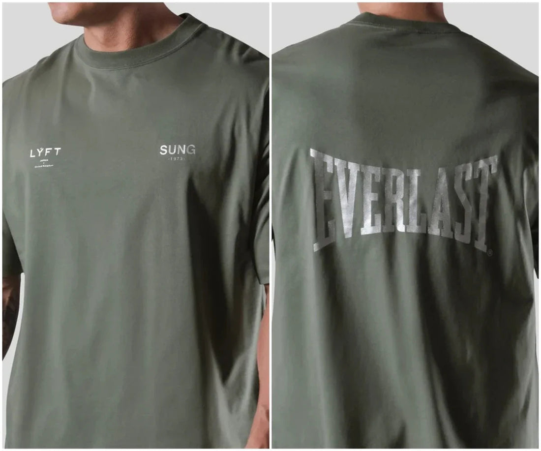 LYFT Jointly Men T-Shirt Summer Oversize TShirts Cotton Letter Print Shirt Sports Training Streetwear Male Teesgym Clothing Me ATFH