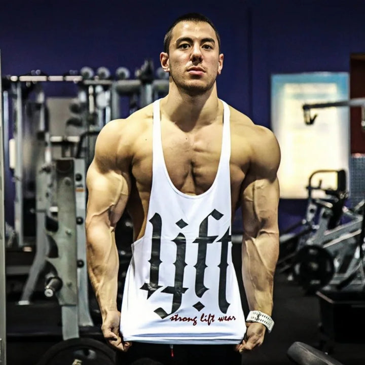 Slim Men's Racerback Tank - Narrow Band Stringer Gym Vest Quick-Dry Breathable for Bodybuilding Fitness Running Undershirt