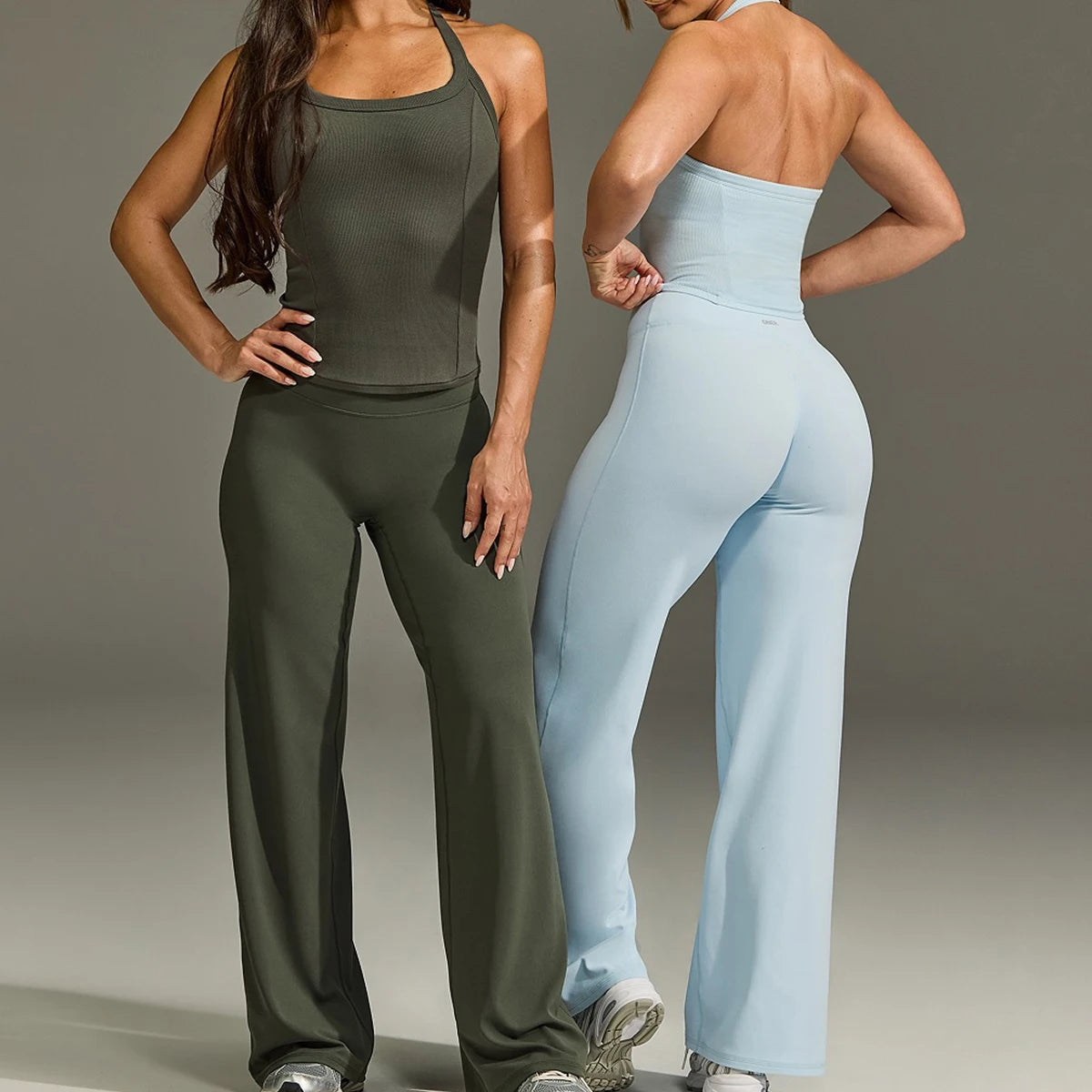 Flared Leggings Straight Leg Leggings Woman Wide-leg Pants Yoga Breathable Fitness Clothing Versatile Casual Pants ATFH