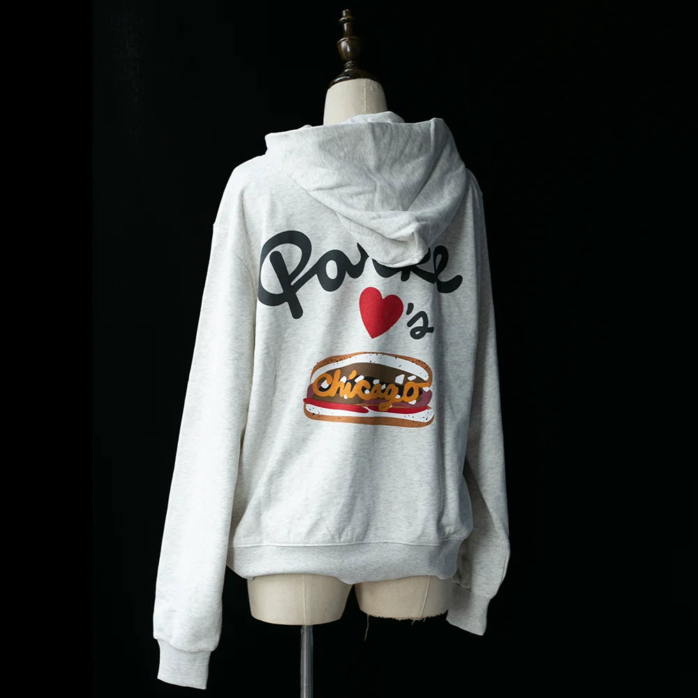 Rowan BBLM007 Long Sleeve Female Hoodie Sweatshirt Letter Graphic Print Top Women Vintage Casual Lady Pullover