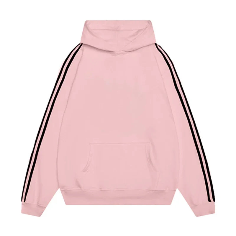 China Cotton Composite Milk Silk Stripe Stitching Hoodie Simple Fashion Fabric Comfortable Skin-friendly Wear Resistance Clothes - ATFH