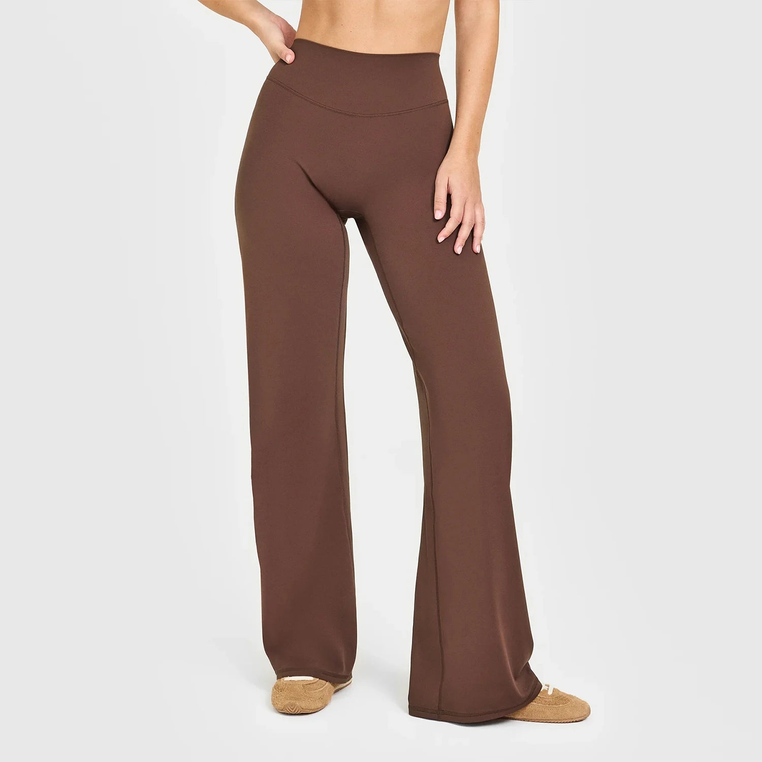Hearuisavy Women Straight-Leg Sports Pants Gym Clothing Naked Feeling Compression Wide Leg Yoga Leggings Pilates Fitness Tights - ATFH