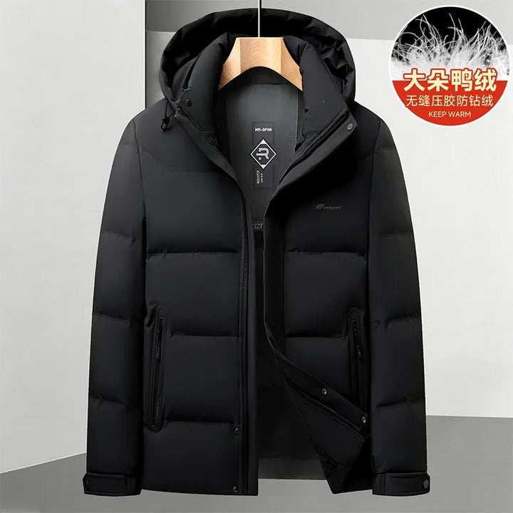New Arrival Men's Down Jacket Winter Detachable Hat Zipper Version, Youth Business Casual Warm Down Thick Plus Size M-3XL 4XL