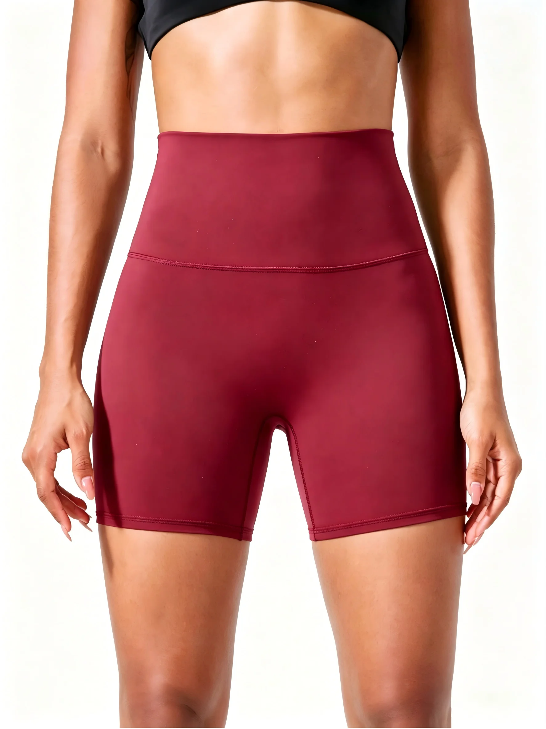 Women'S High-Waisted Stretchy Shorts - Slimming Summer Workout Shorts, Sexy Butt-Lifting Design, Casual and Versatile Style, Bla