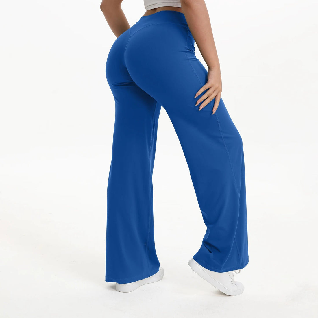 SoftMotion Straight Leg Bottoms Women's Mid-Waist Yoga Pants GYM Leggings Naked Feel Pilates Running Sports Trousers ATFH