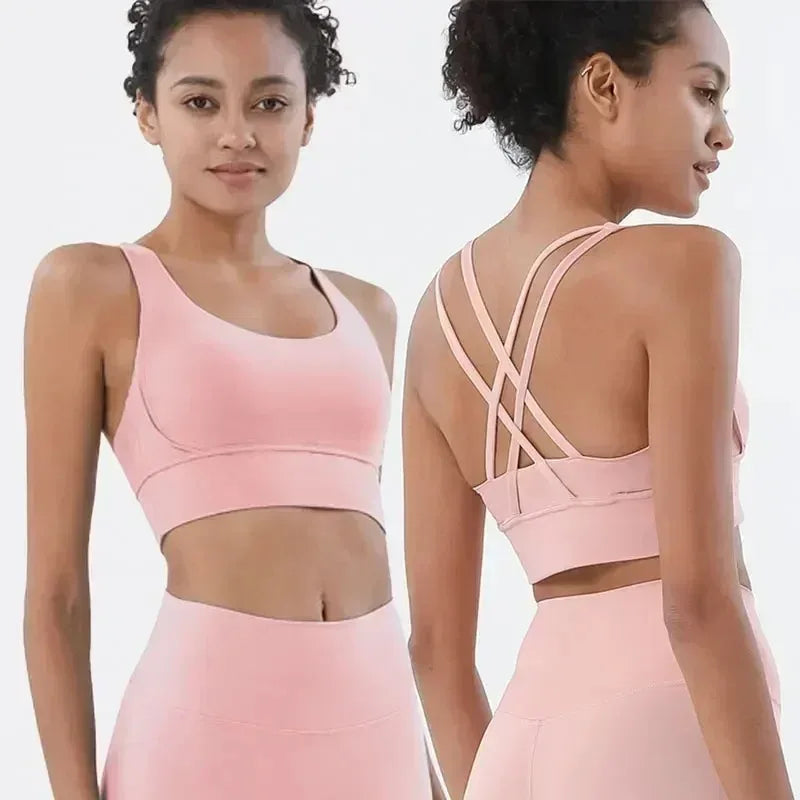 Women's 2 Piece Sports Set - High Waist Booty-Lifting Leggings with Back Pocket & Sports Bra Yoga/Gym/Running Workout Outfit - ATFH
