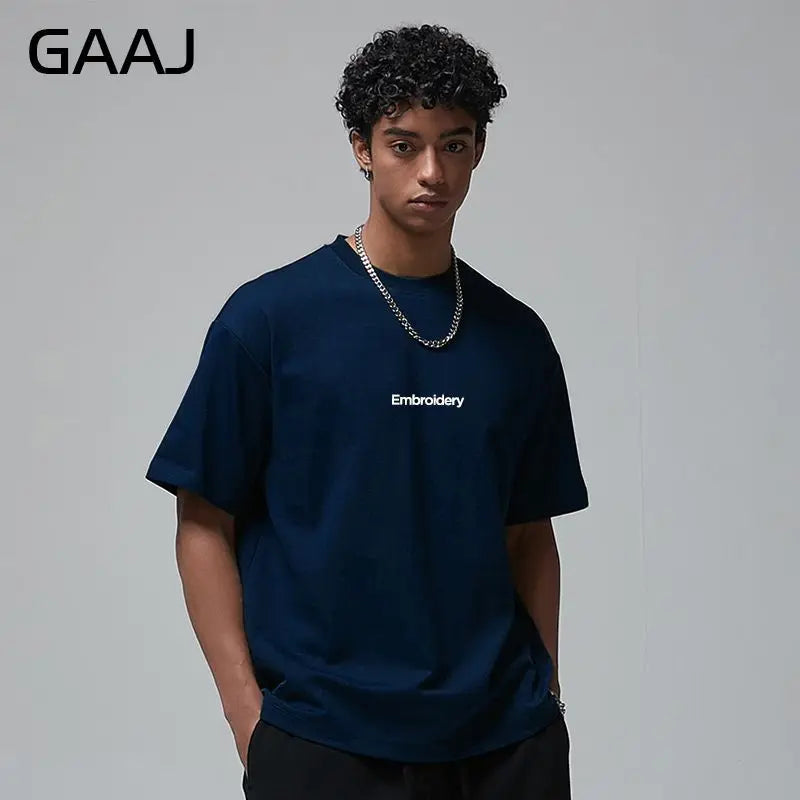 Embroidery Custom Premium T shirt 230gsm 100% Cotton,DIY Customize Text Logo Tee,Dropshipping Fashion Brand Men Women Clothing ATFH
