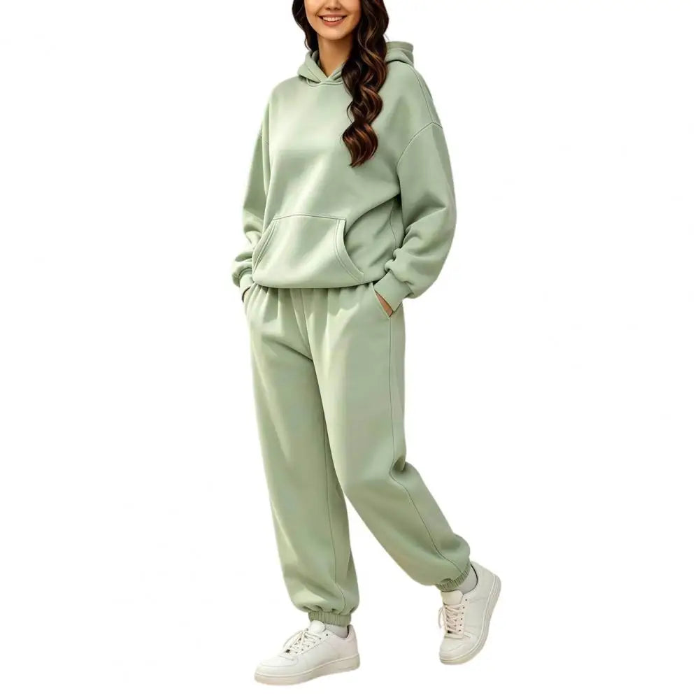 Women's Two Piece Tracksuit Set Long Sleeve Hoodie & High Waisted Joggers Sweatpants Sportswear Matching Outfit for Spring
