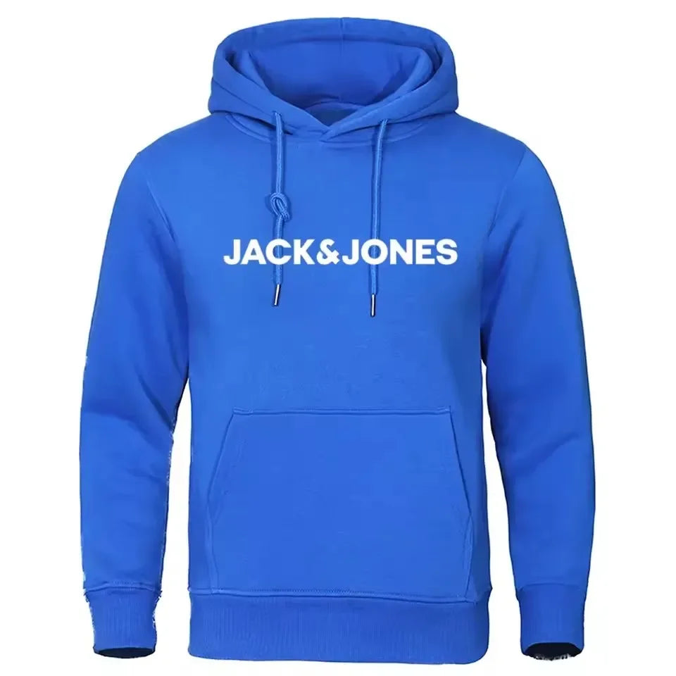 Jack & Jones Men's and Women's Hooded Sweatshirts, Fashionable Loose and Casual, Comfortable Printed Sportswear, Streetwear - ATFH