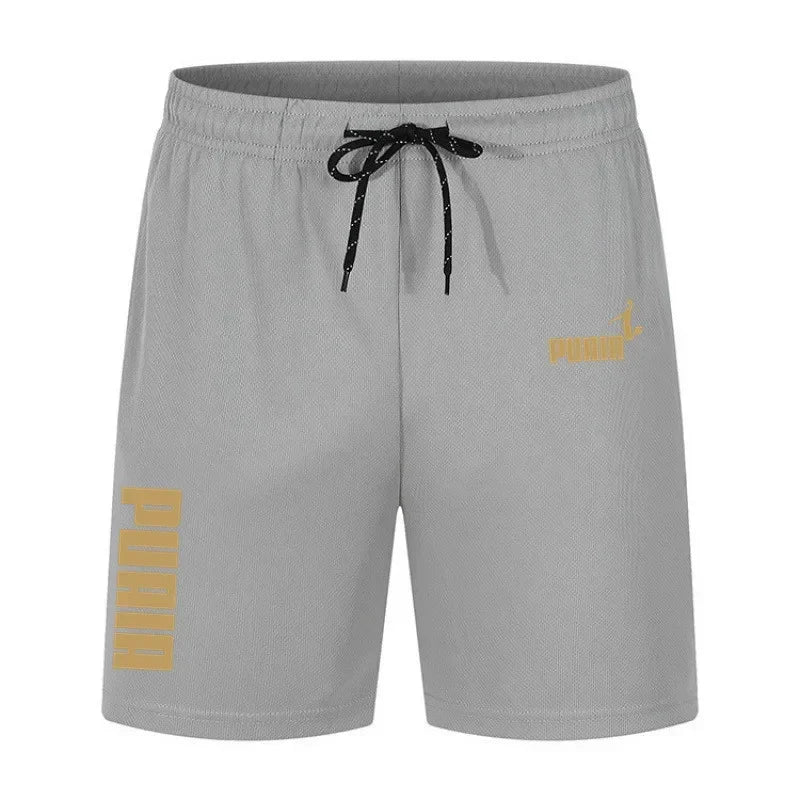 2026 Summer Men's Shorts New Polyester Breathable Elastic Pull Rope Basketball Running Casual Sports Shorts