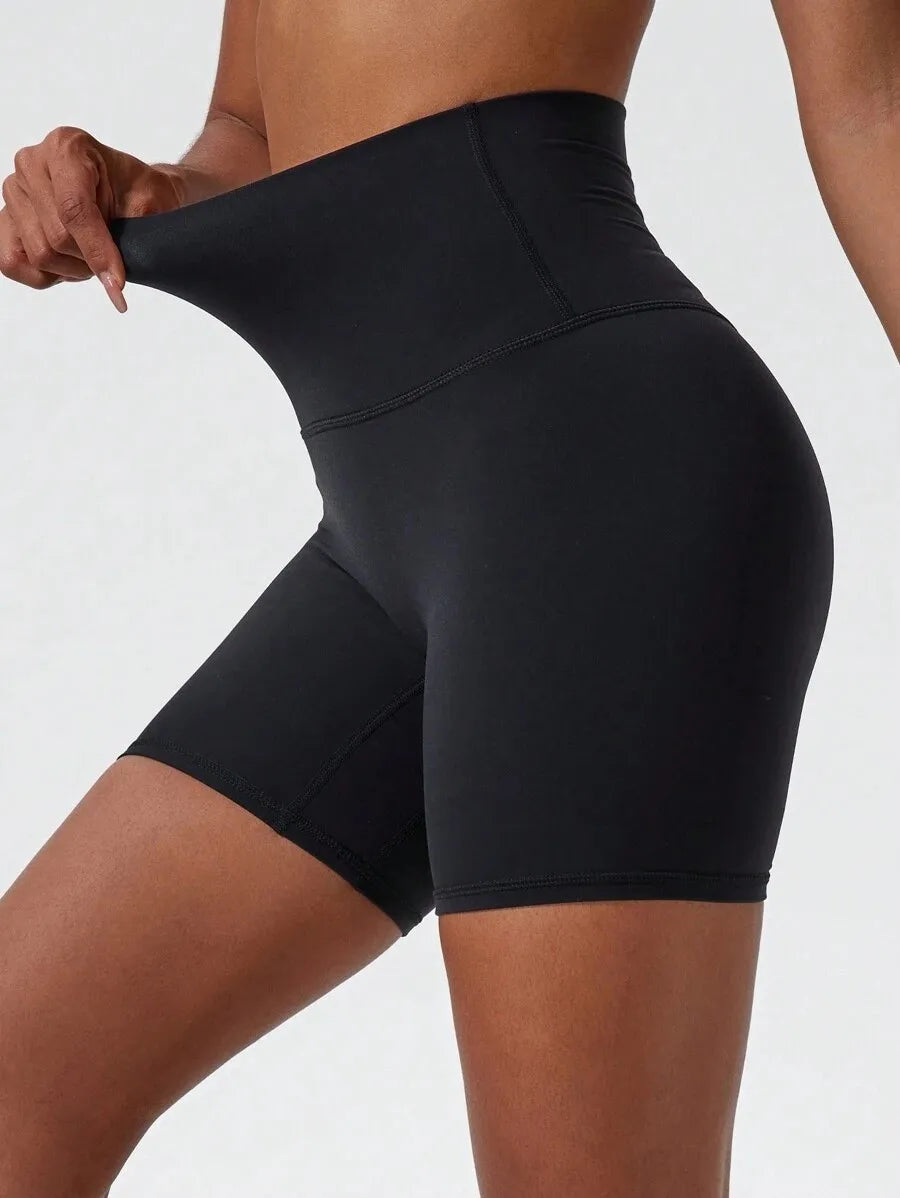 Women'S High-Waisted Stretchy Shorts - Slimming Summer Workout Shorts, Sexy Butt-Lifting Design, Casual and Versatile Style, Bla
