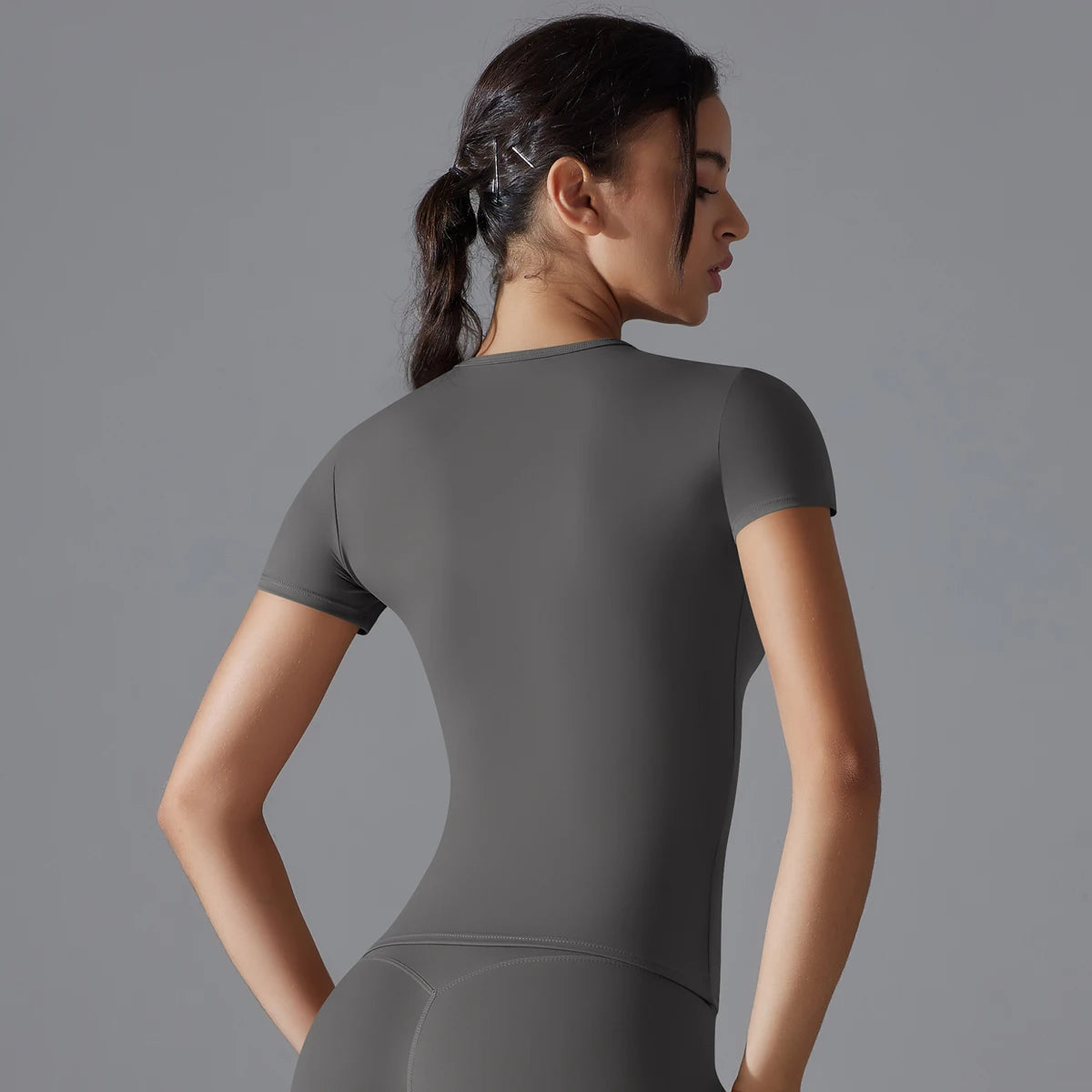 Yoga Vest Training Fitness Top Windproof Running Suit Solid Colour Cycling Fitness Quick Dry Women's Sweatshirt - ATFH