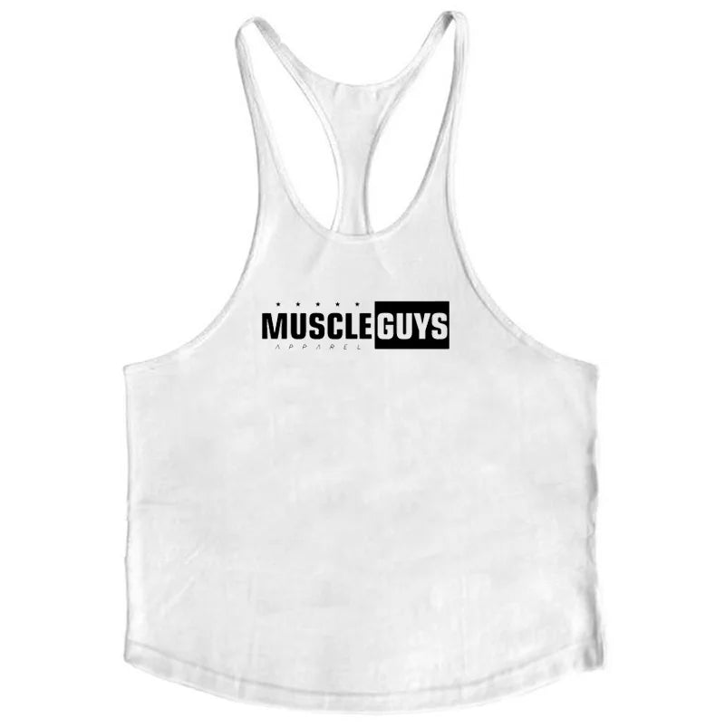 Y Back Cotton Gym Tank Tops Men Sleeveless Tanktops For Men Bodybuilding Clothing Undershirt Fitness Stringer Vest