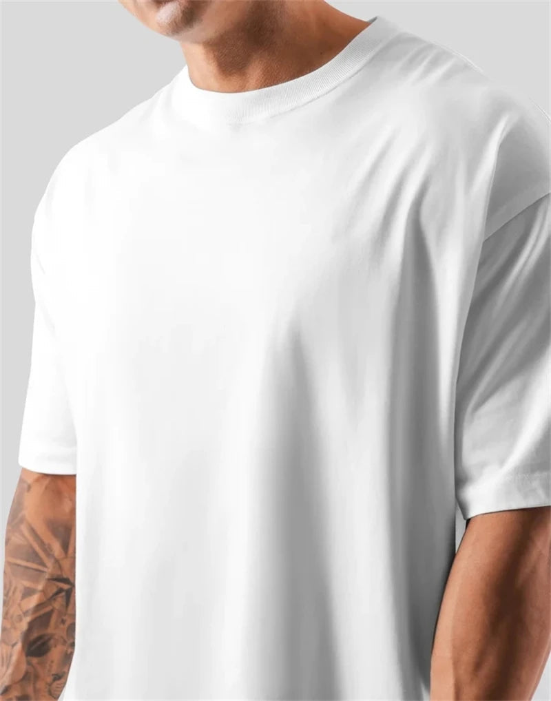 LYFT 100% Cotton Men's Gym T-Shirt Loose Fit Short Sleeve Sport Fitness Running Workout Training Shirt in Sizes M to XXXL ATFH