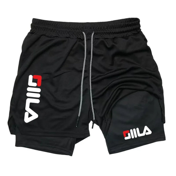 2026 Men's Fashion Double Layer Athletic Shorts Sports Shorts, Double Layer Quick Dry Basketball Muscle Gym