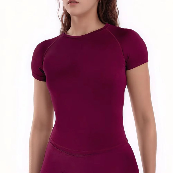 NCLAGEN Sport Shirt Women Fitness Impact Short Sleeve Top Gym Workout Yoga Blouse Quick Dry Breathable Running Tee Versatile Top - ATFH