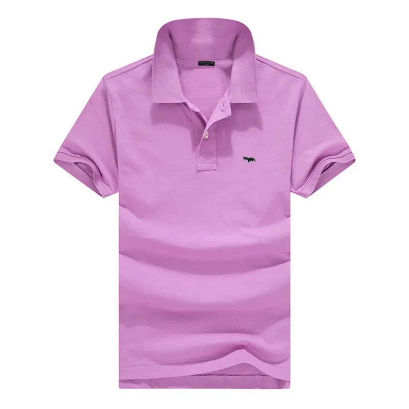 100% pure cotton Spring summer men's fashion sports brand embroidered short sleeved POLO shirt business casual T-shirt