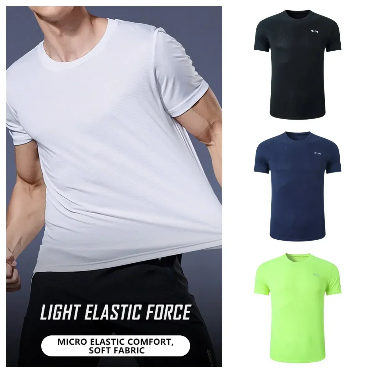 Men Short Sleeve Tee Shirt Tops Oversized t-Shirt Breathable o-Neck Running t Shirt Quick Dry Sport Gym t-Shirts Man Clothing