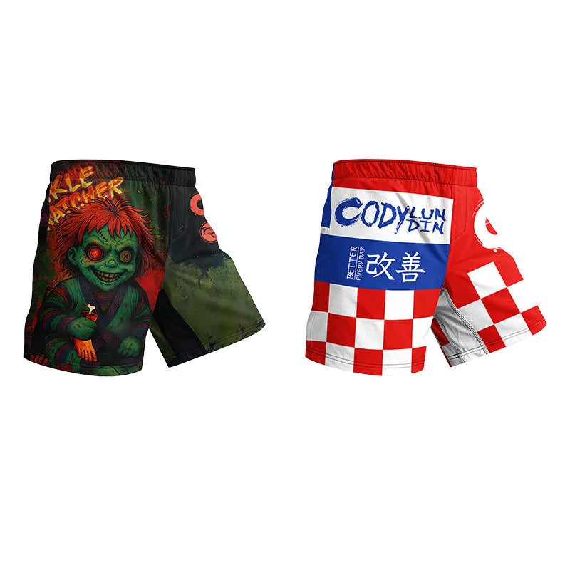 MMA Muay Thai Shorts Men Fighting Training Brazilian Jiu Jitsu Boxing Spandex/Polyester Stretch Durable Light Weight Short Pant
