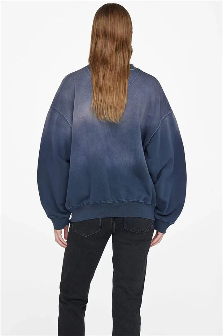 New North America Style Women Sweatshirt Paris Round Neck long Sleeve Spring Autumn Sweatshirt Female New 100% Cotton Women Tops - ATFH